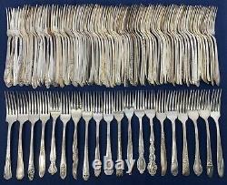 100 Silverplate DINNER FORKS Craft Lot or Use EXCELLENT Cond Silverware Flatware