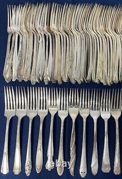 100 Silverplate DINNER FORKS Craft Lot or Use EXCELLENT Cond Silverware Flatware