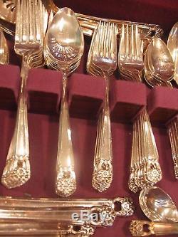 108 Pc 1847 ROGERS BROS ETERNALLY YOURS SILVERPLATED FLATWARE SET barely used