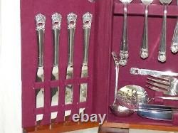 110 Piece Eternally Yours 1847 Rogers Silverplate Flatware Set with Cabinet Chest