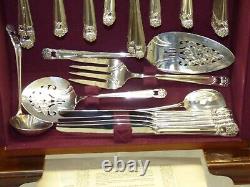 110 Piece Eternally Yours 1847 Rogers Silverplate Flatware Set with Cabinet Chest