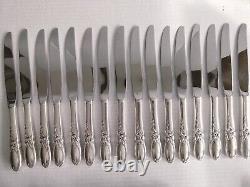 115pc Set Oneida Community White Orchid Silverplate for 15+ Nice