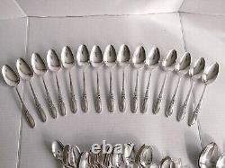 115pc Set Oneida Community White Orchid Silverplate for 15+ Nice