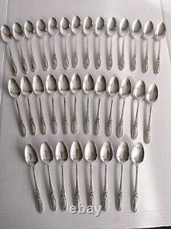 115pc Set Oneida Community White Orchid Silverplate for 15+ Nice