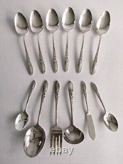 115pc Set Oneida Community White Orchid Silverplate for 15+ Nice