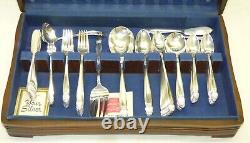 116 Pc Holmes & Edwards Danish Princess Silver Plate Flatware Set with Box Chest