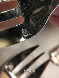 12 PCs France CHRISTOFLE ARIA Silverplate Flatware Oyster Forks Excellent Nice