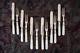 12 Piece Antique Iridescent Mother Of Pearl Dessert Forks & Knives Set 6 Pairs