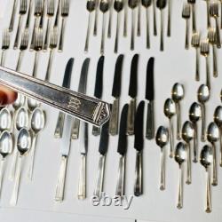 12 Place Setting Silver Plate 1847 Rogers Bros Anniversary Mono W 108 Pc c1928