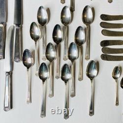 12 Place Setting Silver Plate 1847 Rogers Bros Anniversary Mono W 108 Pc c1928