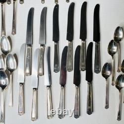 12 Place Setting Silver Plate 1847 Rogers Bros Anniversary Mono W 108 Pc c1928