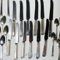 12 Place Setting Silver Plate 1847 Rogers Bros Anniversary Mono W 108 Pc c1928