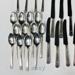 12 Place Setting Silver Plate 1847 Rogers Bros Anniversary Mono W 108 Pc c1928