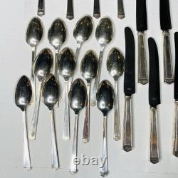 12 Place Setting Silver Plate 1847 Rogers Bros Anniversary Mono W 108 Pc c1928