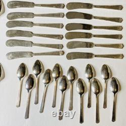 12 Place Setting Silver Plate 1847 Rogers Bros Anniversary Mono W 108 Pc c1928