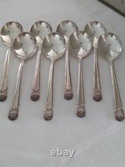 1847 ROGERS BROS Eternally Yours Set Forks Spoons Floral Pierced Tip 36 pcs