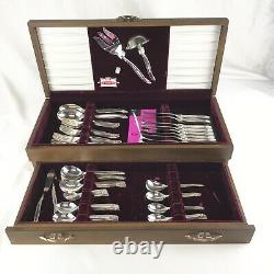 1847 ROGERS BROS Set of 63 Pcs of LEILANI Silver Plated Silverware/ Garland Box