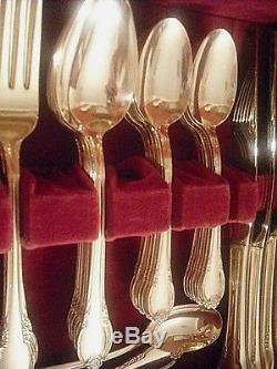 1847 ROGERS silverplate Remembrance IS set for 8 xtra tspns + soups +2 serv pcs