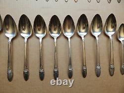 1847 Roger Bros First Love Partial Silverware Set 51 pieces Spoons Forks Knives