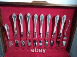 1847 Roger Bros Silverware Set Remembrance Pattern 8 Place Setting 83 Pieces