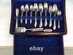 1847 Rogers Bro First Love 74pc Silverplate Flatware Set 100 Years WithBox