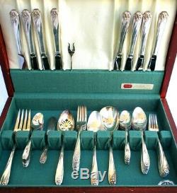 1847 Rogers Bros. 52 Pcs. Daffodil. Silverplated. Flatware. 8 Place Settings+
