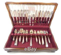 1847 Rogers Bros. 70-PC Vintage Silverplate EASTER DAFFODIL Flatware Set withCase