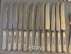 1847 Rogers Bros ANCESTRAL 1924 Silver Plate Flatware Set 80P Service for 12