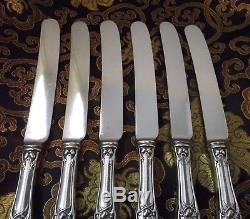 1847 Rogers Bros CHARTER OAK Set of 6 HH Dinner Knives 9 5/8 1906 NICE