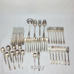 1847 Rogers Bros DAFFODIL Silverware Set Of 46 Pieces Not Cleaned
