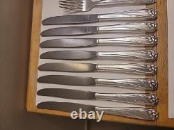 1847 Rogers Bros Daffodil Silverware Flatware IS Set For 8 People 66 Pcs Vtg