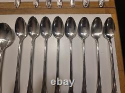 1847 Rogers Bros Daffodil Silverware Flatware IS Set For 8 People 66 Pcs Vtg