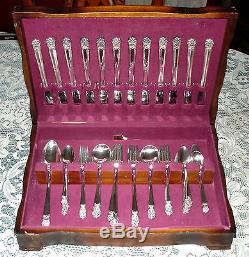 1847 Rogers Bros ETERNALLY YOURS Flatware Set for 12 with Chest 76 pcs Very Nice