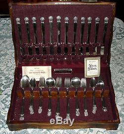 1847 Rogers Bros ETERNALLY YOURS Flatware Set for 12 with Chest 77 pcs Nice Cond