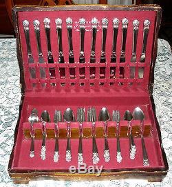 1847 Rogers Bros ETERNALLY YOURS Flatware Set for 12 with Chest 77 pcs VG Cond