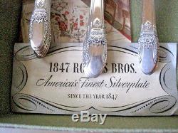 1847 Rogers Bros. FIRST LOVE Silver Plate Service for 8 Set of 52 Pcs. WithChest