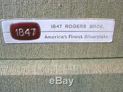 1847 Rogers Bros. FIRST LOVE Silver Plate Service for 8 Set of 52 Pcs. WithChest