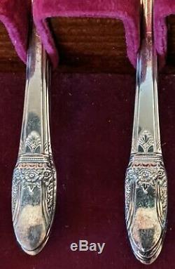 1847 Rogers Bros FIRST LOVE Silverplate 52pc FLATWARE with Chest SET Service for 8