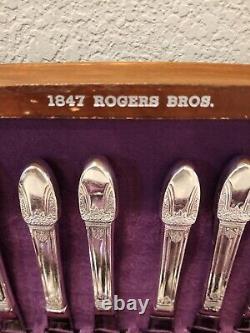 1847 Rogers Bros. FIRST LOVE Vintage Silver Plate Flatware 80 PC. Read Descrip