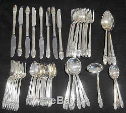 1847 Rogers Bros. First Love SILVERPLATE FLATWARE SET 59 Pc For 8
