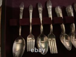 1847 Rogers Bros First Love Silverplate Flatware 54-Pc Set in Box Service for 8 1847 Rogers Bros First Love Silverplate Flatware 54-Pc Set in Box Service for 8