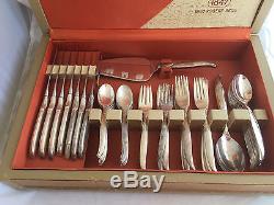 1847 Rogers Bros Flair Silverplate Flatware Set Circa 1956 62 Pc SERVING PIECES