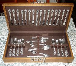 1847 Rogers Bros HERITAGE Flatware Set for 12 with Chest 86 pieces Very Nice Cond