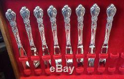 1847 Rogers Bros HERITAGE Silverplate Almost Complete Set for 8 Plus Serving Pcs