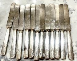 1847 Rogers Bros Heraldic Silverplate Flatware Set 44 Pc Arts & Crafts 1916