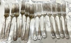 1847 Rogers Bros Heraldic Silverplate Flatware Set 44 Pc Arts & Crafts 1916