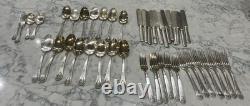 1847 Rogers Bros Heraldic Silverplate Flatware Set 44 Pc Arts & Crafts 1916