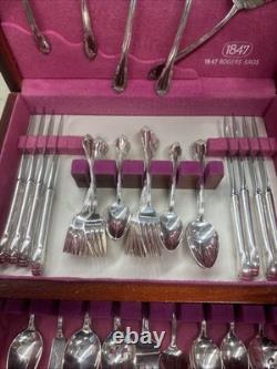 1847 Rogers Bros. Heritage 57 Pieces Service For 8 Wooden Storage Box (F3)