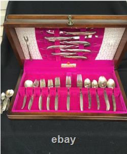 1847 Rogers Bros. IS FLAIR Silverware 55 PCS w Serving & Box Svr For 8