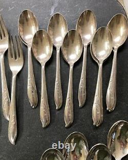 1847 Rogers Bros. IS Springtime Silver Plated Flatware Set 51 Piece Silverware